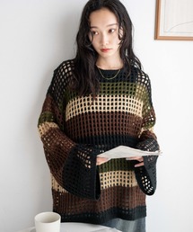 WEGO | WEGO/【23年秋冬新作】ビッグメッシュニットプルオーバー(ニット/セーター)
