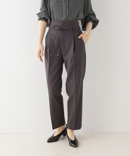 La TOTALITE（ラトータリテ）の「ウエストリボンパンツ（スラックス・レディース・グレー/ベージュ/カーキ/ブラック・38/36）」の3枚目の写真