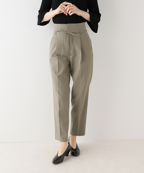 La TOTALITE（ラトータリテ）の「ウエストリボンパンツ（スラックス・レディース・グレー/ベージュ/カーキ/ブラック・38/36）」の4枚目の写真