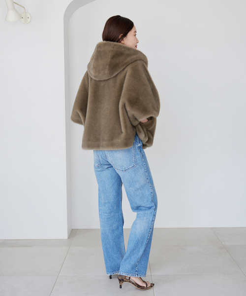 LOUANDREA/ファーコート/S/ラビットファー/アイボリー/ルーアンドレア LOUANDREA/ファーコート/S/ラビットファー/アイボリー/ルー