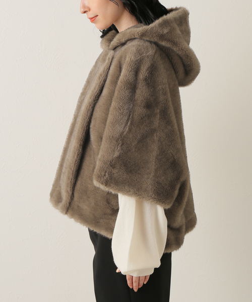 新品 ルーアンドレア LOU ANDREA フェイクファー ベスト マイホワイト LOU ANDREA/ルーアンドレア】エコファーボレロ（カーディガン