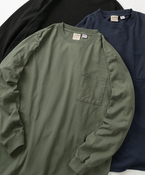 Goodwear(グッドウェア)の「【75】【Goodwear/グッドウェア】 ヘビーウェイト USAコットン 無地ポケット長袖Tシャツ/ロンT/レギュラーシルエット(Tシャツ/カットソー・メンズ・ブラウン/カーキ/ホワイト/グレー/チャコールグレー/ダークグリーン/ベージュ/ネイビー/ブラック/グリーン系/ブラック系/ホワイト系/ライトグレー系/ベージュ系/グレー系/カーキ系/ネイビー系/グレー系1/ブラウン系/ブルー系/ピンク系・M/L/XL/S)」の16枚目の写真