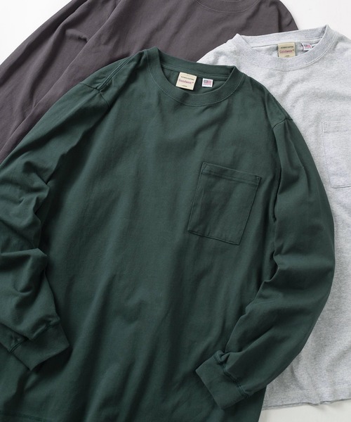 Goodwear(グッドウェア)の「【75】【Goodwear/グッドウェア】 ヘビーウェイト USAコットン 無地ポケット長袖Tシャツ/ロンT/レギュラーシルエット(Tシャツ/カットソー・メンズ・ブラウン/カーキ/ホワイト/グレー/チャコールグレー/ダークグリーン/ベージュ/ネイビー/ブラック/グリーン系/ブラック系/ホワイト系/ライトグレー系/ベージュ系/グレー系/カーキ系/ネイビー系/グレー系1/ブラウン系/ブルー系/ピンク系・M/L/XL/S)」の17枚目の写真