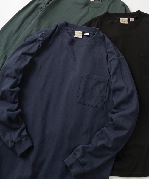 Goodwear(グッドウェア)の「【75】【Goodwear/グッドウェア】 ヘビーウェイト USAコットン 無地ポケット長袖Tシャツ/ロンT/レギュラーシルエット(Tシャツ/カットソー・メンズ・ブラウン/カーキ/ホワイト/グレー/チャコールグレー/ダークグリーン/ベージュ/ネイビー/ブラック/グリーン系/ブラック系/ホワイト系/ライトグレー系/ベージュ系/グレー系/カーキ系/ネイビー系/グレー系1/ブラウン系/ブルー系/ピンク系・M/L/XL/S)」の19枚目の写真