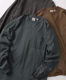 Goodwear（グッドウェア）の「【75】【Goodwear/グッドウェア】 ヘビーウェイト USAコットン 無地ポケット長袖Tシャツ/ロンT/レギュラーシルエット（Tシャツ/カットソー）」