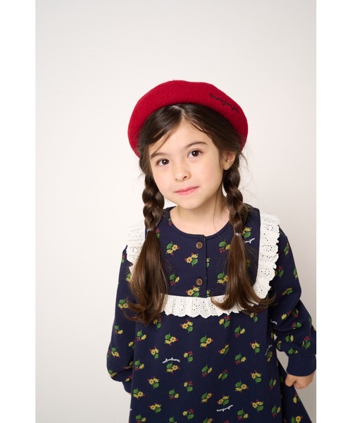 Moujonjon（ムージョンジョン）の「お花柄裏毛ワンピース（ワンピース・キッズ・ベージュ/ネイビー・90/140/130/100/110/120/80）」の17枚目の写真