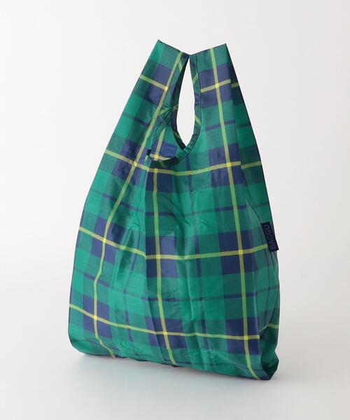 BAGGU（バグー）の「＜BAGGU＞タータンチェック ポケッタブルバッグ /BABY 日本限定モデル（エコバッグ/サブバッグ・レディース・ケリーグリーン/レッド・FREE）」の5枚目の写真