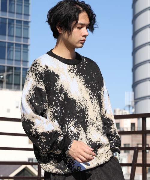 8(eight)（エイト）の「アブストラクト柄ニット（ニット/セーター