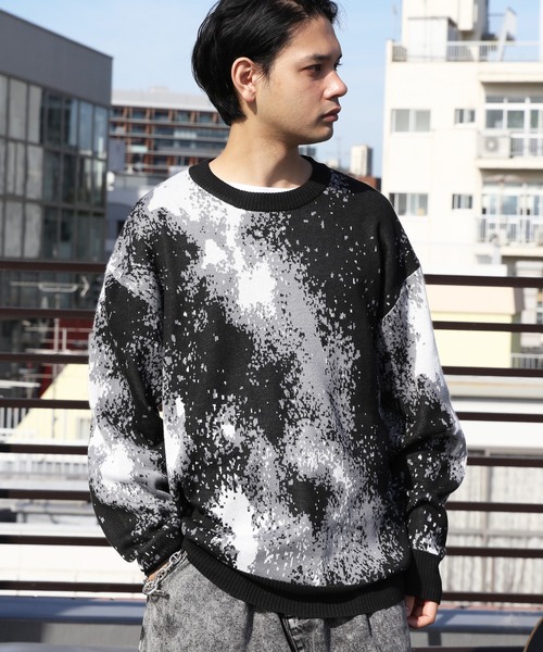 8(eight)（エイト）の「アブストラクト柄ニット（ニット/セーター