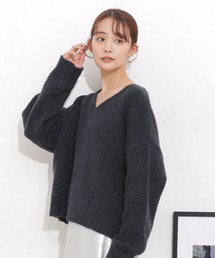 Ｖネックワイドニットプルオーバー