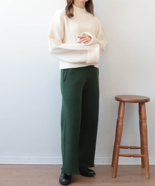 mil(ミル)の「【150㎝前後の小柄さんサイズ】折り返しワイドスリーブニット【洗える・クロップド丈】(ニット/セーター・レディース・アイボリー/キャメル/ブラウン・XS/S)」の16枚目の写真