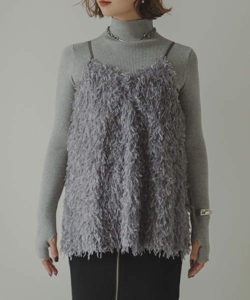 rectangle（レクタングル）の「フェザーライクフリンジキャミソール（キャミソール・レディース・グレー/アイボリー・FREE）」の17枚目の写真