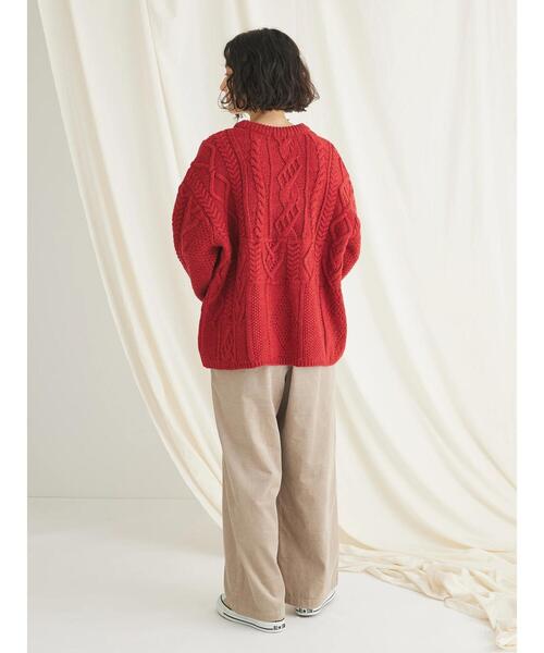 CRAFT STANDARD BOUTIQUE（クラフトスタンダードブティック）の「ケーブル切り替えプルオーバー（Tシャツ/カットソー・レディース・アイボリー/ネイビー/レッド・FREE）」の13枚目の写真