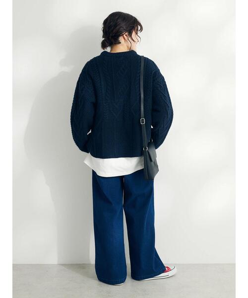 CRAFT STANDARD BOUTIQUE（クラフトスタンダードブティック）の「ケーブル切り替えプルオーバー（Tシャツ/カットソー・レディース・アイボリー/ネイビー/レッド・FREE）」の19枚目の写真