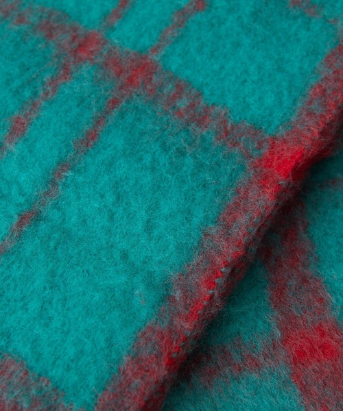 ear PAPILLONNER（イアパピヨネ）の「モコモコチェックストール（ストール/ショール・レディース・グリーン/ブルー・FREE）」の5枚目の写真