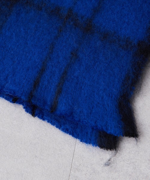 ear PAPILLONNER（イアパピヨネ）の「モコモコチェックストール（ストール/ショール・レディース・グリーン/ブルー・FREE）」の8枚目の写真