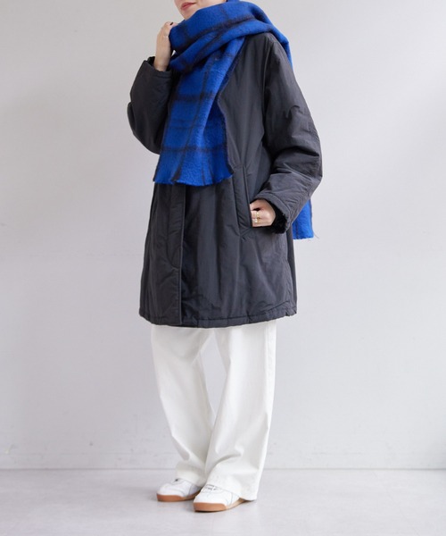 ear PAPILLONNER（イアパピヨネ）の「モコモコチェックストール（ストール/ショール・レディース・グリーン/ブルー・FREE）」の13枚目の写真