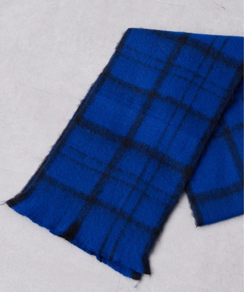 ear PAPILLONNER（イアパピヨネ）の「モコモコチェックストール（ストール/ショール・レディース・グリーン/ブルー・FREE）」の14枚目の写真