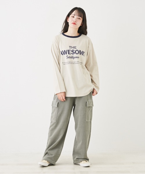 CUBE SUGAR（キューブシュガー）の「WEB限定ピグメント加工スウェットカーゴパンツ（カーゴパンツ・レディース・チャコールグレー/カーキ/グレイッシュベージュ・M）」の7枚目の写真