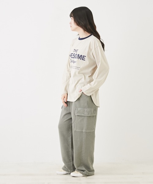 CUBE SUGAR（キューブシュガー）の「WEB限定ピグメント加工スウェットカーゴパンツ（カーゴパンツ・レディース・チャコールグレー/カーキ/グレイッシュベージュ・M）」の8枚目の写真