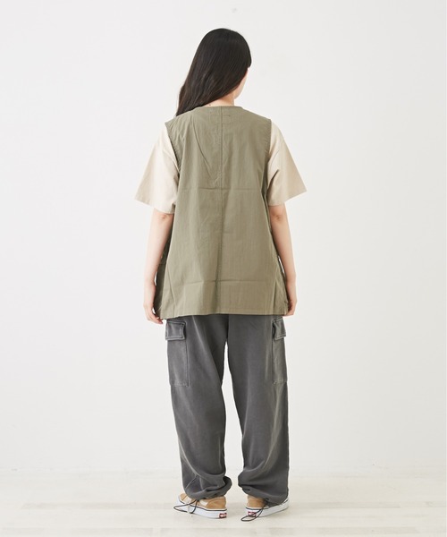 CUBE SUGAR（キューブシュガー）の「WEB限定ピグメント加工スウェットカーゴパンツ（カーゴパンツ・レディース・チャコールグレー/カーキ/グレイッシュベージュ・M）」の6枚目の写真