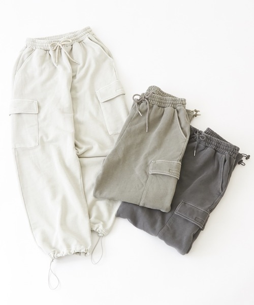 CUBE SUGAR（キューブシュガー）の「WEB限定ピグメント加工スウェットカーゴパンツ（カーゴパンツ・レディース・チャコールグレー/カーキ/グレイッシュベージュ・M）」の21枚目の写真