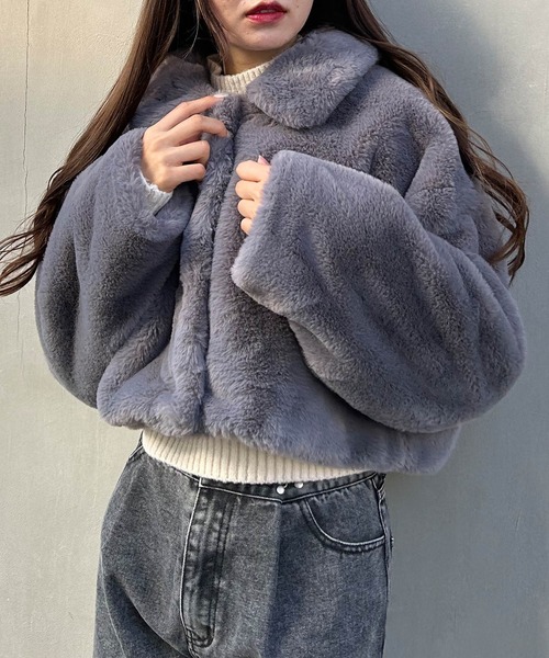 INGNI（イング）の「クロップド丈エコファーコート（その他アウター