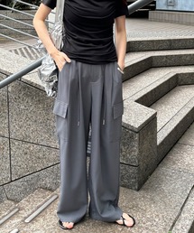 ISOOK | 【ISOOK / アイスー】ドローコードデザインスラックス / 低身長向けパンツ カーゴスラックス カーゴパンツ ドローコードパンツ ZOZOTOWN限定(スラックス)