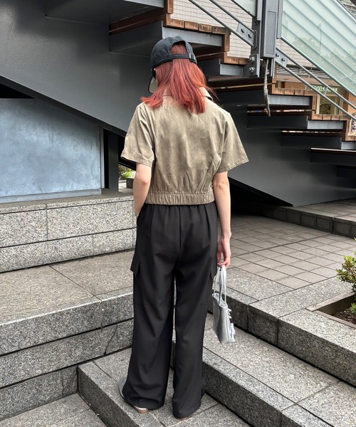 ISOOK（アイスー）の「【ISOOK / アイスー】タックカーゴスラックス / タックパンツ 低身長向けパンツ カーゴスラックス カーゴパンツ ドローコード ドロスト ZOZOTOWN限定（スラックス・レディース・ベージュ/チャコールグレー/ブラック・FREE）」の19枚目の写真