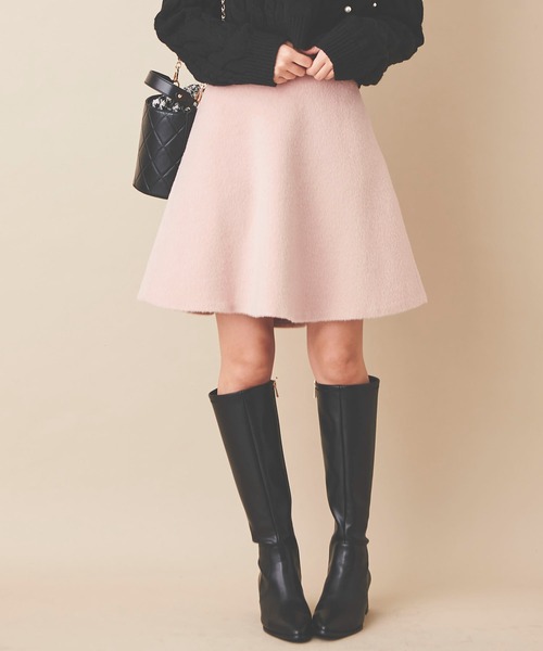 31 Sons de mode(トランテアン ソン ドゥ モード)の「シャギーバックフレアミニスカート(スカート・レディース・ブラック/ベージュ/ピンク・38/36)」の3枚目の写真