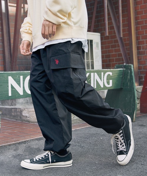 U.S. POLO ASSN.(ユーエスポロアッスン)の「U.S. POLO ASSN. 別注 ロゴ刺繍オーバーサイズカーゴパンツ(カーゴパンツ・メンズ・モカ/ブラック系/ベージュ/ブルー系/ネイビー/カーキ/ブラック・L/M/XL/S)」の8枚目の写真