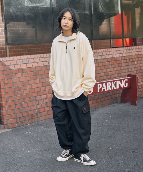 U.S. POLO ASSN.(ユーエスポロアッスン)の「U.S. POLO ASSN. 別注 ロゴ刺繍オーバーサイズカーゴパンツ(カーゴパンツ・メンズ・モカ/ブラック系/ベージュ/ブルー系/ネイビー/カーキ/ブラック・L/M/XL/S)」の13枚目の写真