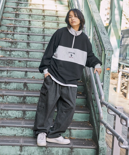 U.S. POLO ASSN.(ユーエスポロアッスン)の「U.S. POLO ASSN. 別注 ロゴ刺繍オーバーサイズカーゴパンツ(カーゴパンツ・メンズ・モカ/ブラック系/ベージュ/ブルー系/ネイビー/カーキ/ブラック・L/M/XL/S)」の21枚目の写真