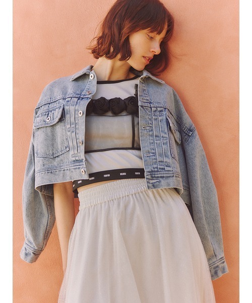LMA デニム グレー ファー クロップドジャケット fit=scale-down,w=1200