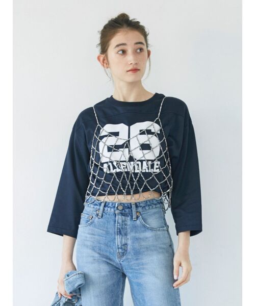 Ungrid Tシャツ アングリッド Ungrid スティッチデザインプリントTee （レッド