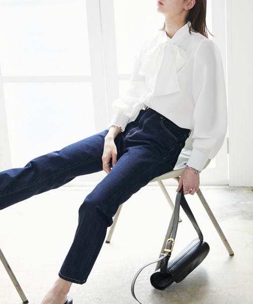 nissen(ニッセン)の「2WAY BIGリボンブラウス(シャツ/ブラウス・レディース・オフホワイト/サックスブルー・LL/L/M/S)」の22枚目の写真