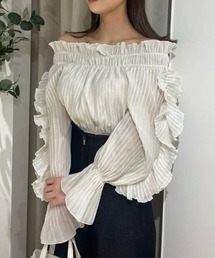 ◇プリーツラッフルブラウス