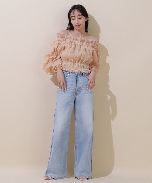 JILL by JILL STUART（ジルバイジルスチュアート）の「◇プリーツラッフルブラウス（シャツ/ブラウス・レディース・ホワイト/パープル/オレンジ・FREE）」の13枚目の写真