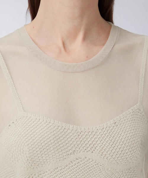 JNBY(ジェーエヌビーワイ)の「Washed Sheer Top(Tシャツ/カットソー・レディース・ベージュ/ブラック・36/38/40)」の22枚目の写真
