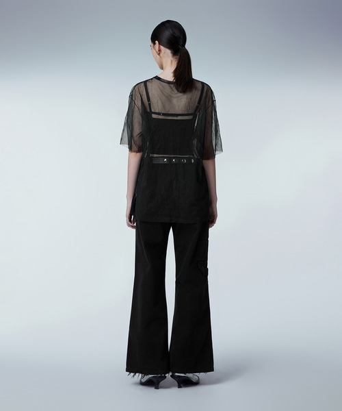 JNBY(ジェーエヌビーワイ)の「Washed Sheer Top(Tシャツ/カットソー・レディース・ベージュ/ブラック・36/38/40)」の6枚目の写真