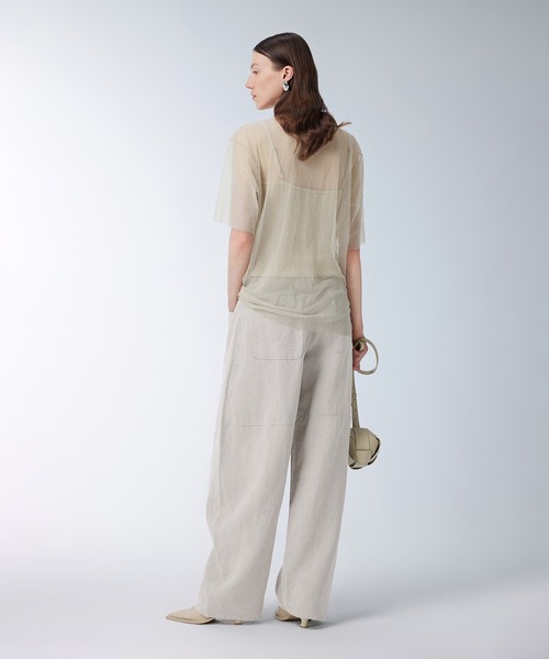 JNBY(ジェーエヌビーワイ)の「Washed Sheer Top(Tシャツ/カットソー・レディース・ベージュ/ブラック・36/38/40)」の19枚目の写真