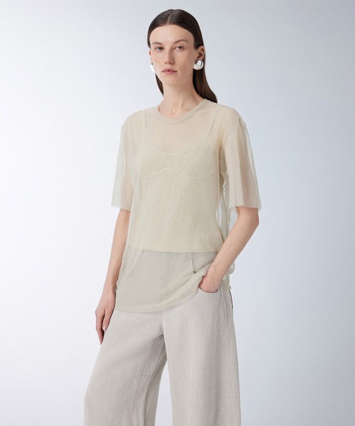 JNBY(ジェーエヌビーワイ)の「Washed Sheer Top(Tシャツ/カットソー・レディース・ベージュ/ブラック・36/38/40)」の15枚目の写真