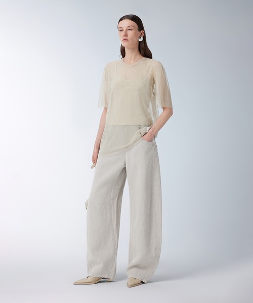 JNBY(ジェーエヌビーワイ)の「Washed Sheer Top(Tシャツ/カットソー・レディース・ベージュ/ブラック・36/38/40)」の18枚目の写真