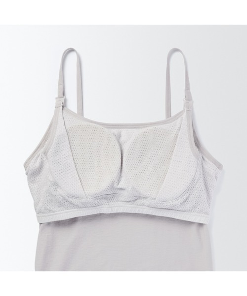 無印良品（ムジルシリョウヒン）の「婦人　シルク混授乳に便利なカップ入りキャミソール（マタニティウェア/グッズ・レディース・ライトグレー/ブラック・L/M/S）」の6枚目の写真