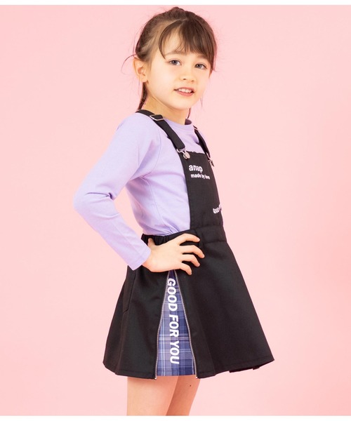 ANAP kids（アナップキッズ）の「サイドジップ2WAYジャンパースカート（ジャンパースカート・キッズ・ブラック/ベージュ/ブルー・110cm/120cm/130cm）」の2枚目の写真