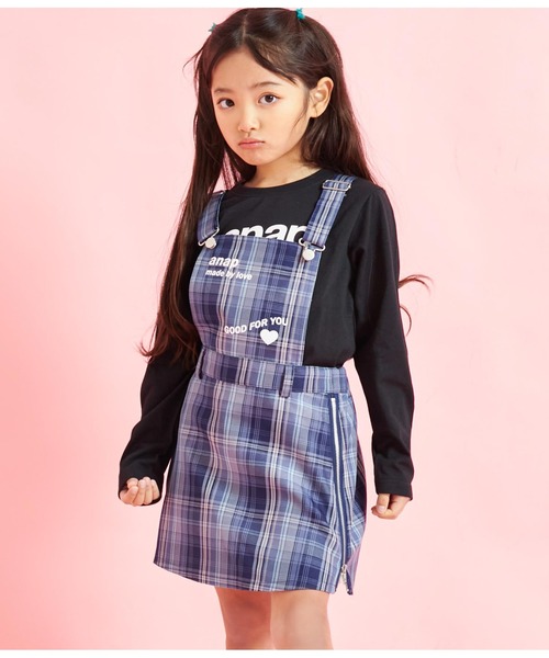 ANAP kids（アナップキッズ）の「サイドジップ2WAYジャンパースカート（ジャンパースカート・キッズ・ブラック/ベージュ/ブルー・110cm/120cm/130cm）」の5枚目の写真