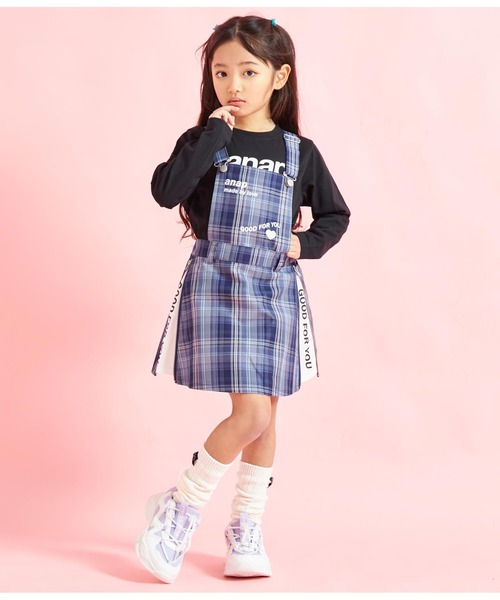 ANAP kids（アナップキッズ）の「サイドジップ2WAYジャンパースカート（ジャンパースカート・キッズ・ブラック/ベージュ/ブルー・110cm/120cm/130cm）」の7枚目の写真