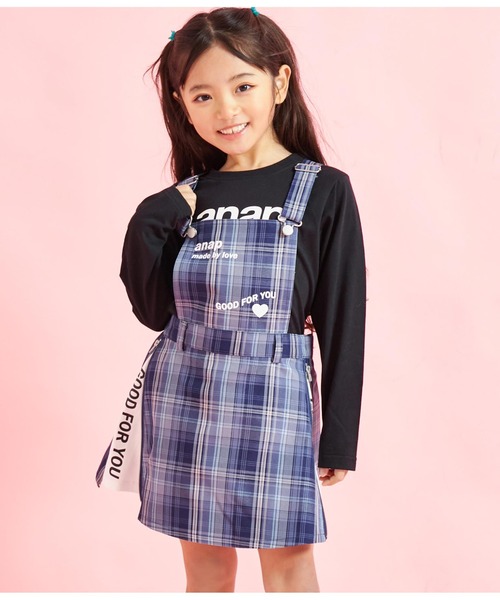 ANAP kids（アナップキッズ）の「サイドジップ2WAYジャンパースカート（ジャンパースカート・キッズ・ブラック/ベージュ/ブルー・110cm/120cm/130cm）」の4枚目の写真