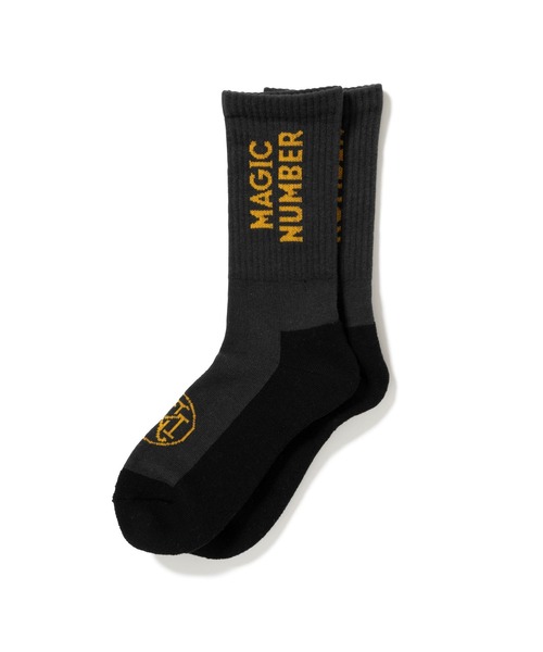 MAGIC NUMBER（マジック ナンバー）の「【MAGIC NUMBER】LOGO SOCKS（ソックス/靴下・メンズ・ホワイト×グリーン/ブラック系その他/ホワイト×ピンク/ホワイト×ブラック・FREE）」の2枚目の写真