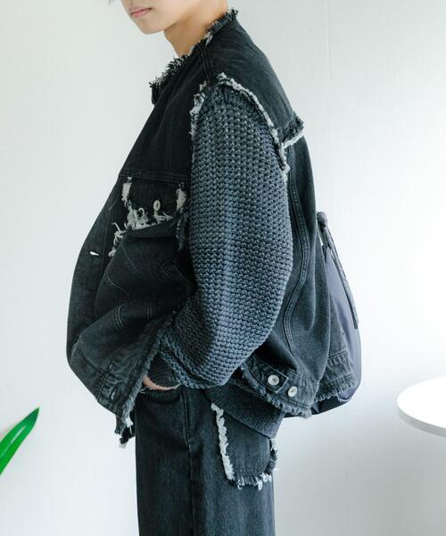 SENSE OF PLACE by URBAN RESEARCH（センスオブプレイスバイアーバンリサーチ）の「デニムフリンジベスト（デニムジャケット・メンズ・ブラック/ライトインディゴブルー・LARGE/MEDIUM）」の22枚目の写真